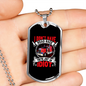Road Rage Idiot Trucker Dog Tag Stainless Steel or 18k Gold 24" Chain-Express Your Love Gifts
