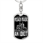 Road Rage Trucker Swivel Keychain Dog Tag Stainless Steel or 18k Gold-Express Your Love Gifts