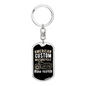 Road Tested Motorcyle Biker Keychain Stainless Steel or 18k Gold Dog Tag Keyring-Express Your Love Gifts
