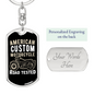 Road Tested Motorcyle Biker Keychain Stainless Steel or 18k Gold Dog Tag Keyring-Express Your Love Gifts