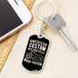 Road Tested Motorcyle Biker Keychain Stainless Steel or 18k Gold Dog Tag Keyring-Express Your Love Gifts