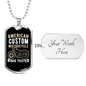 Road Tested Motorcyle Biker Necklace Stainless Steel or 18k Gold Dog Tag 24"-Express Your Love Gifts