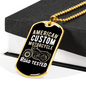 Road Tested Motorcyle Biker Necklace Stainless Steel or 18k Gold Dog Tag 24"-Express Your Love Gifts