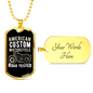 Road Tested Motorcyle Biker Necklace Stainless Steel or 18k Gold Dog Tag 24"-Express Your Love Gifts