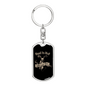 Road To Hell Biker Keychain Stainless Steel or 18k Gold Dog Tag Keyring-Express Your Love Gifts