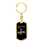 Road To Hell Biker Keychain Stainless Steel or 18k Gold Dog Tag Keyring-Express Your Love Gifts