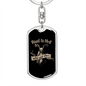 Road To Hell Biker Keychain Stainless Steel or 18k Gold Dog Tag Keyring-Express Your Love Gifts