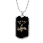 Road To Hell Biker Necklace Stainless Steel or 18k Gold Dog Tag 24"-Express Your Love Gifts