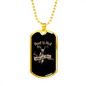 Road To Hell Biker Necklace Stainless Steel or 18k Gold Dog Tag 24"-Express Your Love Gifts