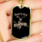 Road To Hell Biker Necklace Stainless Steel or 18k Gold Dog Tag 24"-Express Your Love Gifts