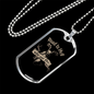Road To Hell Biker Necklace Stainless Steel or 18k Gold Dog Tag 24"-Express Your Love Gifts