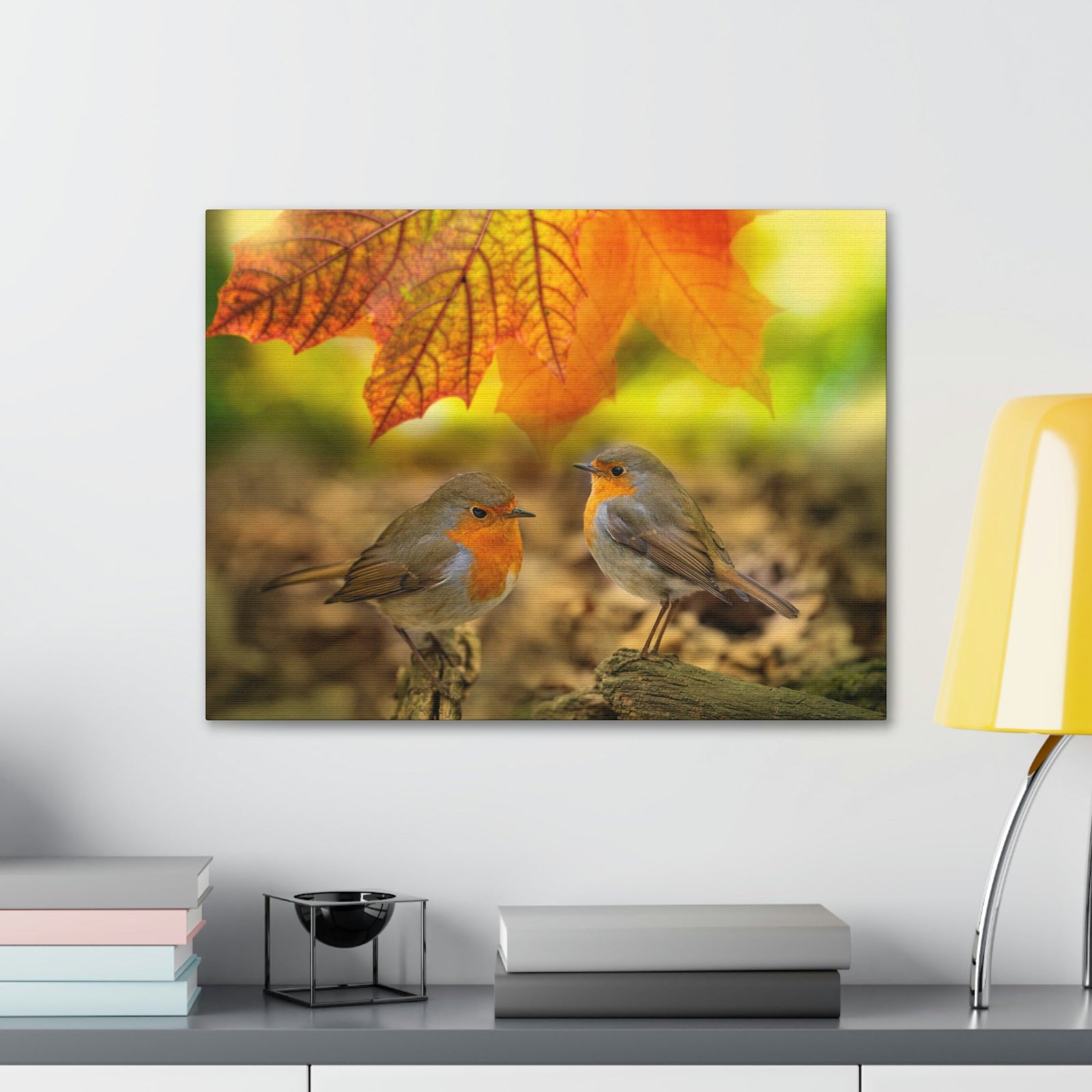 Scripture Walls Robins in the Forest Print Animal Wall Art Wildlife Canvas Prints Wall Art Ready to Hang Unframed-Express Your Love Gifts
