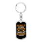 Rock And Fortress Psalm 62:6 Keychain Stainless Steel or 18k Gold Dog Tag Keyring-Express Your Love Gifts