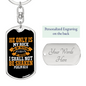 Rock And Fortress Psalm 62:6 Keychain Stainless Steel or 18k Gold Dog Tag Keyring-Express Your Love Gifts