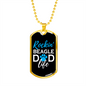 Rockin' Beagle Dad Life Necklace Stainless Steel or 18k Gold Dog Tag 24" Chain-Express Your Love Gifts