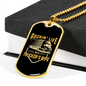 Rockin' Life As A Trucker'S Wife Dog Tag Stainless Steel or 18k Gold 24" Chain-Express Your Love Gifts