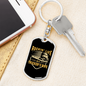 Rockin' Life As A Trucker'S Wife Swivel Keychain Dog Tag Stainless Steel or 18k Gold-Express Your Love Gifts
