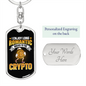 Romantic Crypto Crypto Keychain Stainless Steel or 18k Gold Dog Tag Keyring-Express Your Love Gifts
