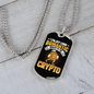 Romantic Crypto Crypto Necklace Stainless Steel or 18k Gold Dog Tag 24" Chain-Express Your Love Gifts