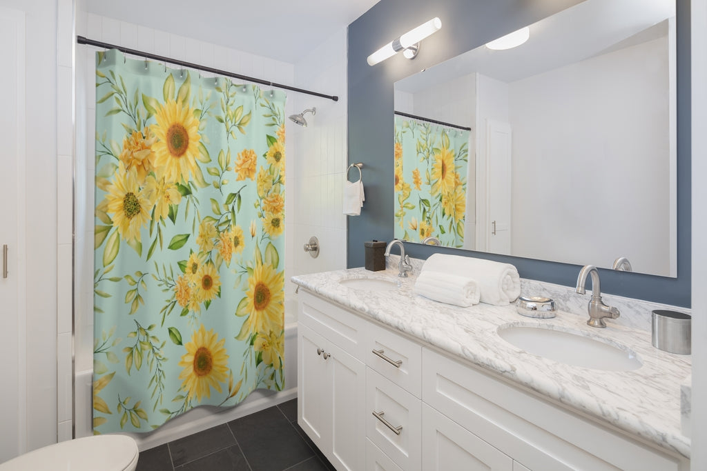 Romantic Floral Watercolor Stylish Design 71" x 74" Elegant Waterproof Shower Curtain for a Spa-like Bathroom Paradise Exceptional Craftsmanship-Express Your Love Gifts