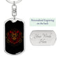 Ronin Mask Devil Keychain Dog Tag Stainless Steel or 18k Gold-Express Your Love Gifts