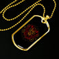 Ronin Mask Devil Necklace Stainless Steel or 18k Gold Dog Tag 24" Chain-Express Your Love Gifts