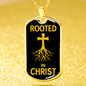Rooted In Christ Dog Tag Stainless Steel or 18k Gold Finish 24" Ball Chain-Express Your Love Gifts