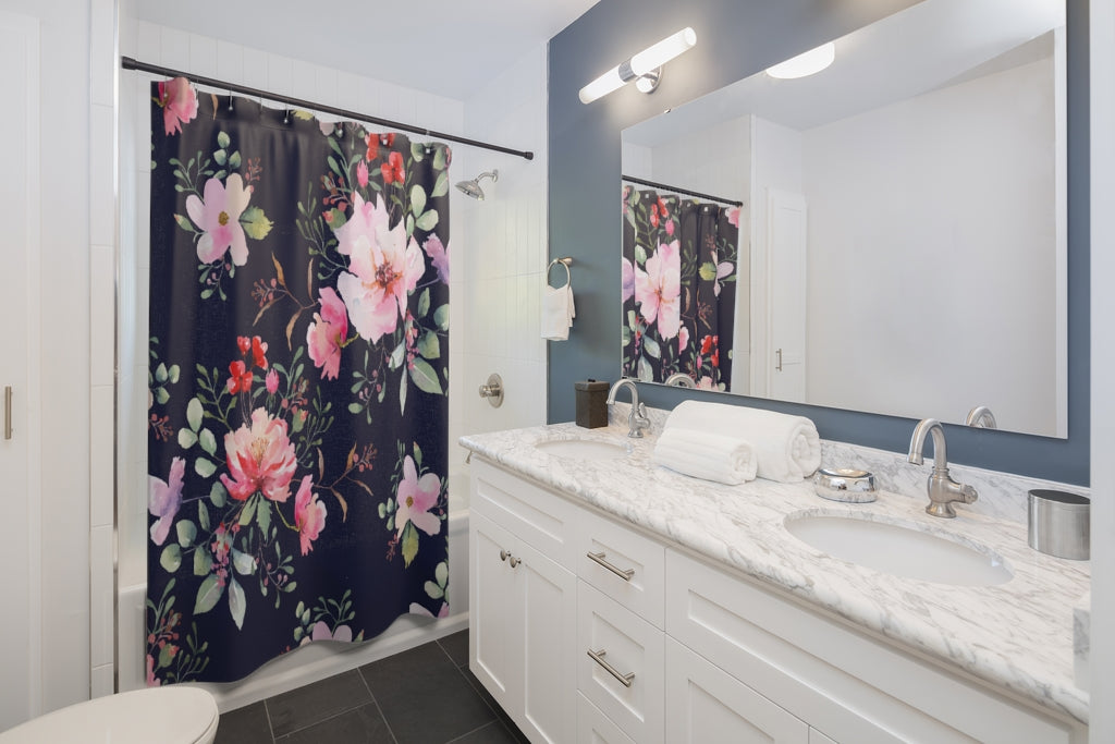 Rose Flower Stylish Design 71" x 74" Elegant Waterproof Shower Curtain for a Spa-like Bathroom Paradise Exceptional Craftsmanship-Express Your Love Gifts