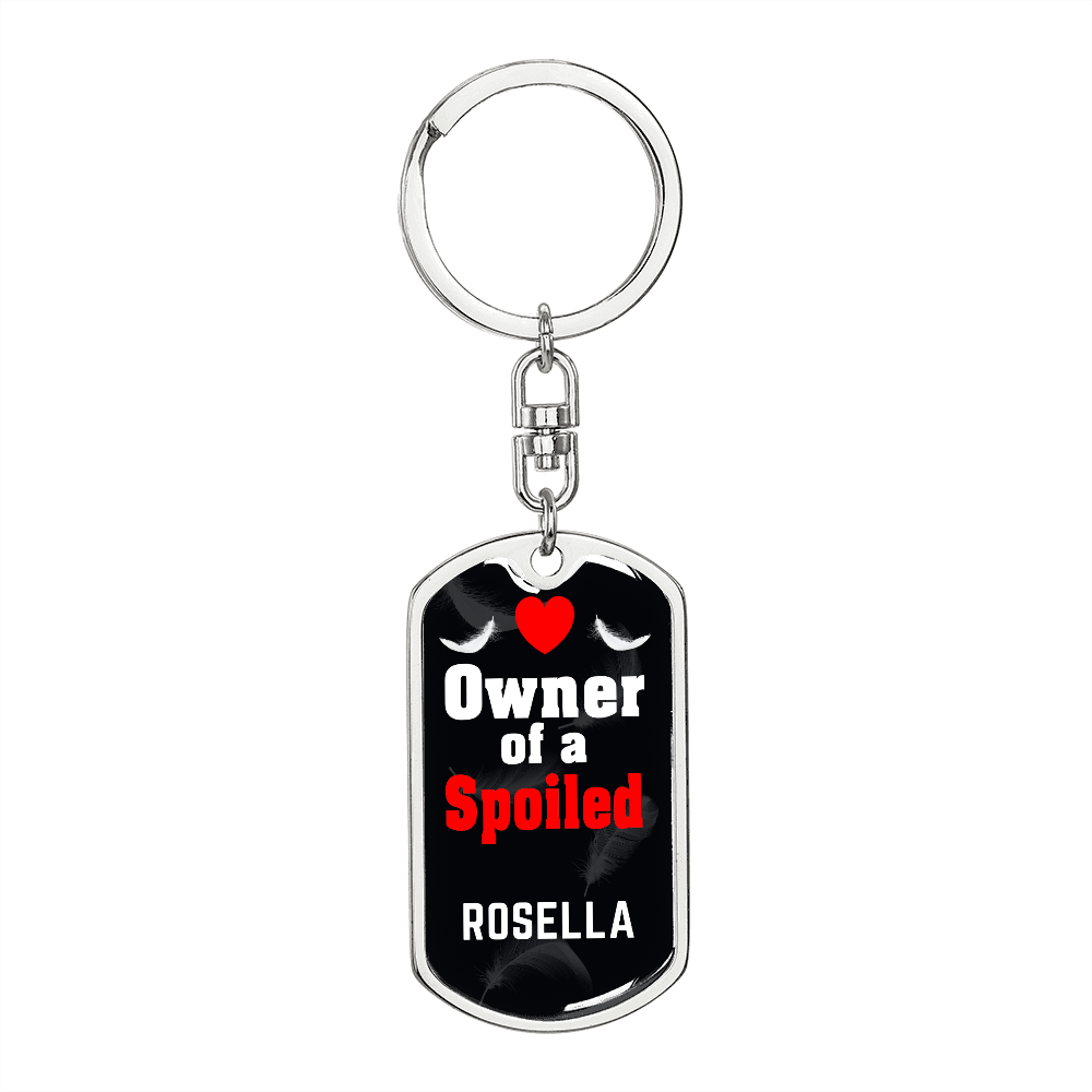 Rosella Bird Keychain Stainless Steel or 18k Gold Dog Tag Keyring-Express Your Love Gifts