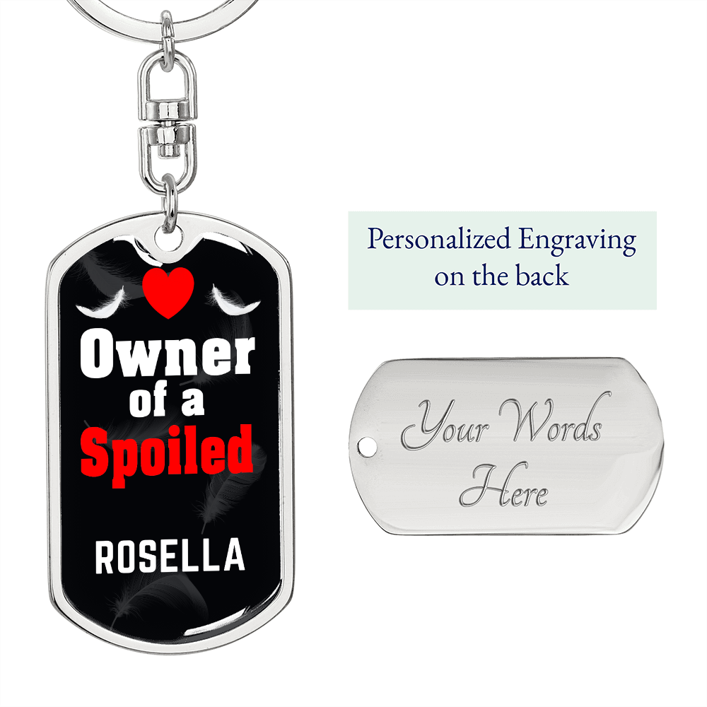 Rosella Bird Keychain Stainless Steel or 18k Gold Dog Tag Keyring-Express Your Love Gifts