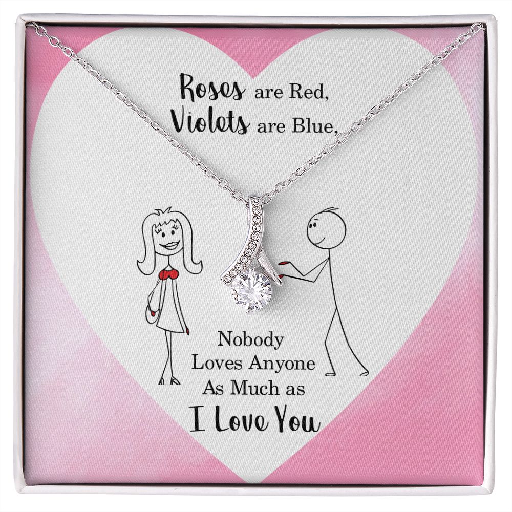 Roses are Red Alluring Ribbon Necklace Message Card-Express Your Love Gifts
