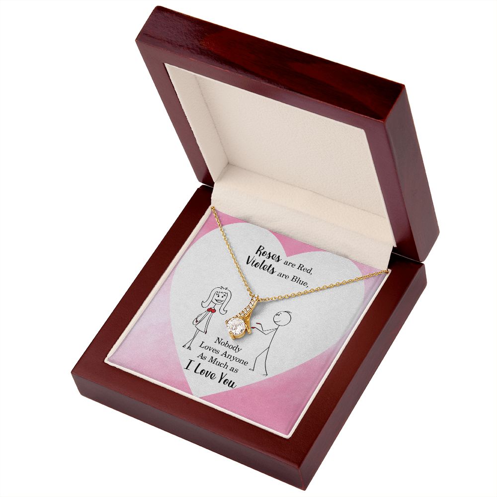 Roses are Red Alluring Ribbon Necklace Message Card-Express Your Love Gifts