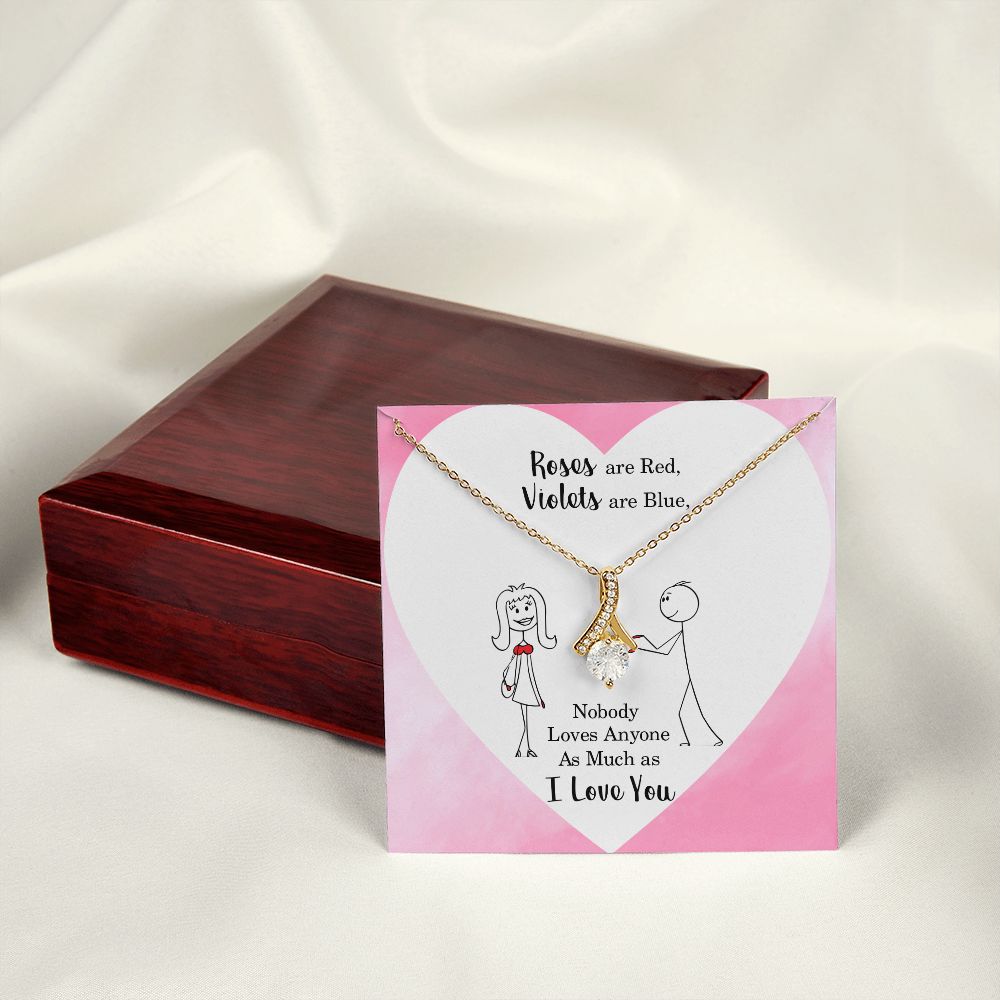 Roses are Red Alluring Ribbon Necklace Message Card-Express Your Love Gifts