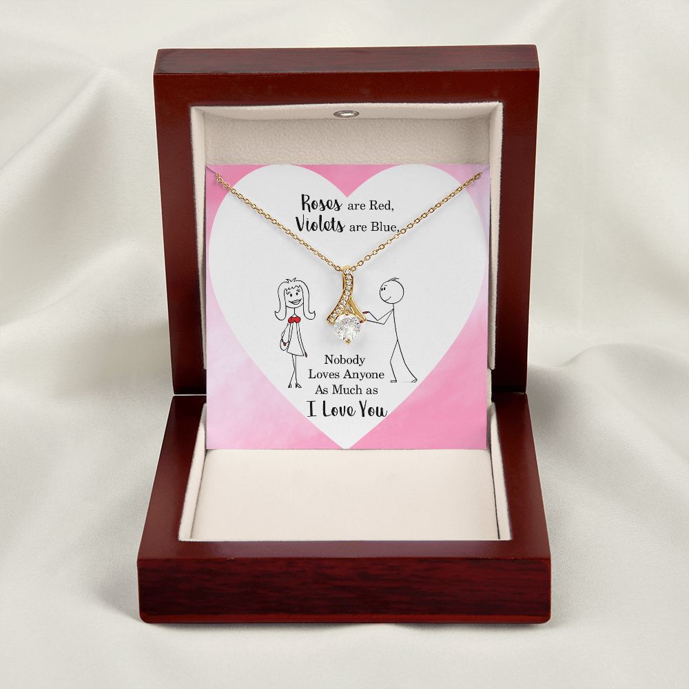 Roses are Red Alluring Ribbon Necklace Message Card-Express Your Love Gifts