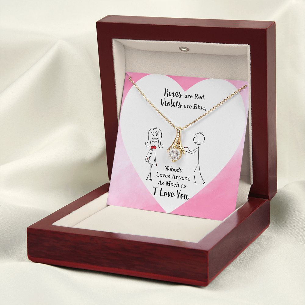 Roses are Red Alluring Ribbon Necklace Message Card-Express Your Love Gifts