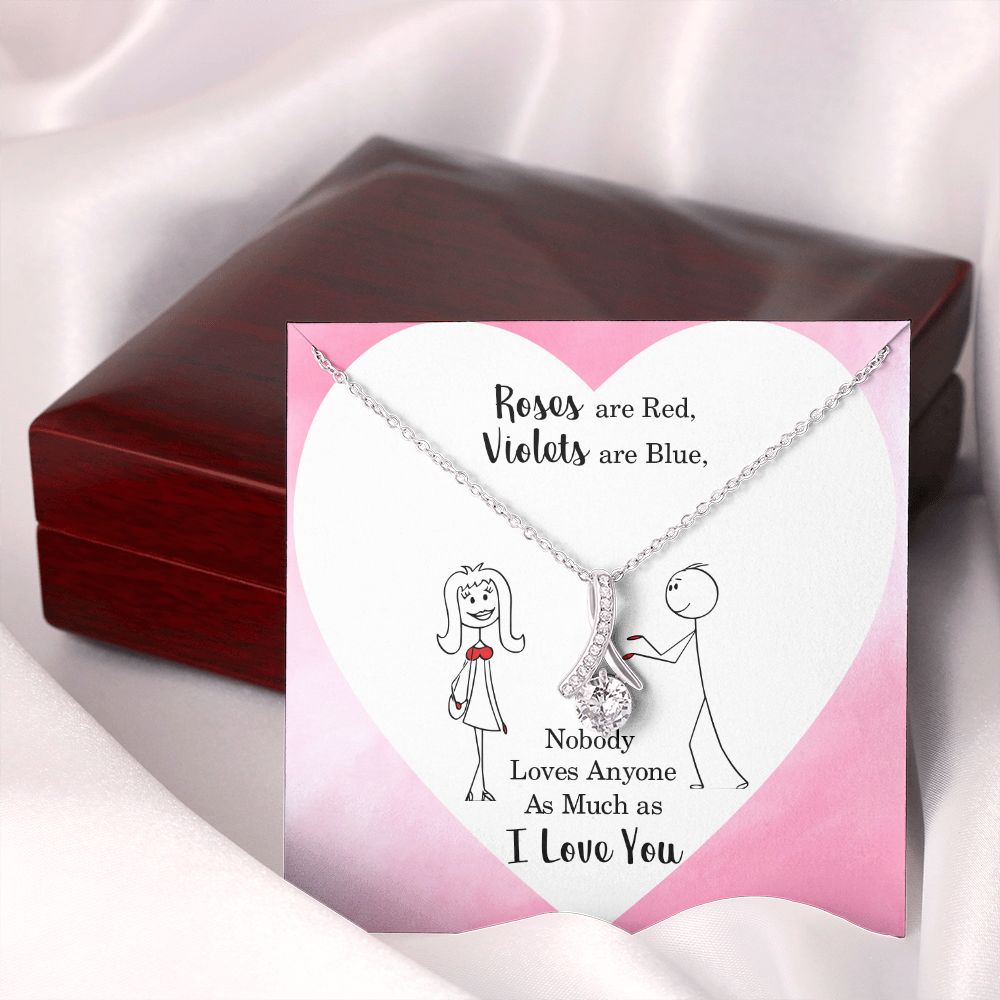 Roses are Red Alluring Ribbon Necklace Message Card-Express Your Love Gifts