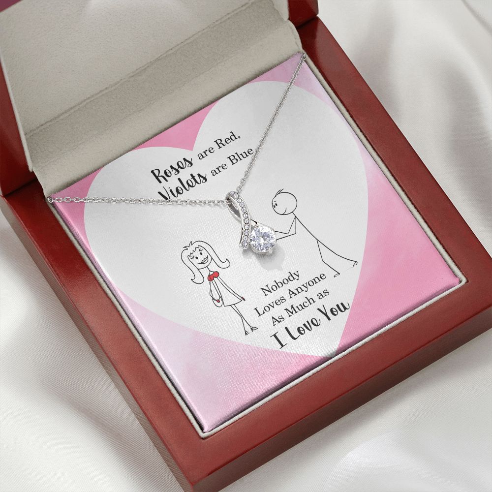 Roses are Red Alluring Ribbon Necklace Message Card-Express Your Love Gifts