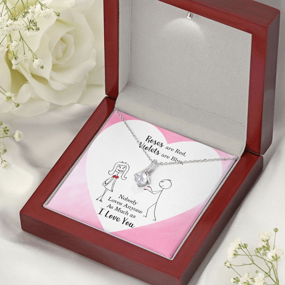 Roses are Red Alluring Ribbon Necklace Message Card-Express Your Love Gifts