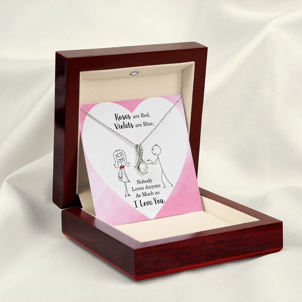 Roses are Red Alluring Ribbon Necklace Message Card-Express Your Love Gifts