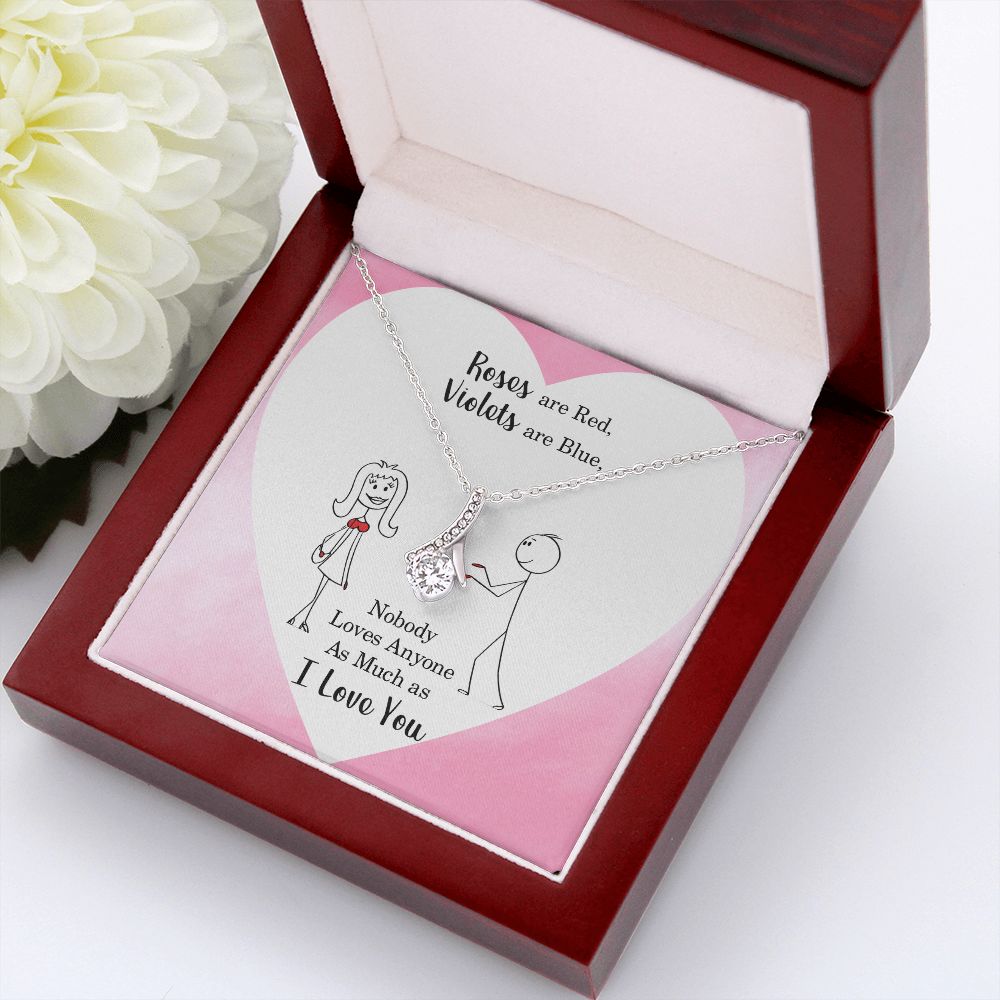 Roses are Red Alluring Ribbon Necklace Message Card-Express Your Love Gifts