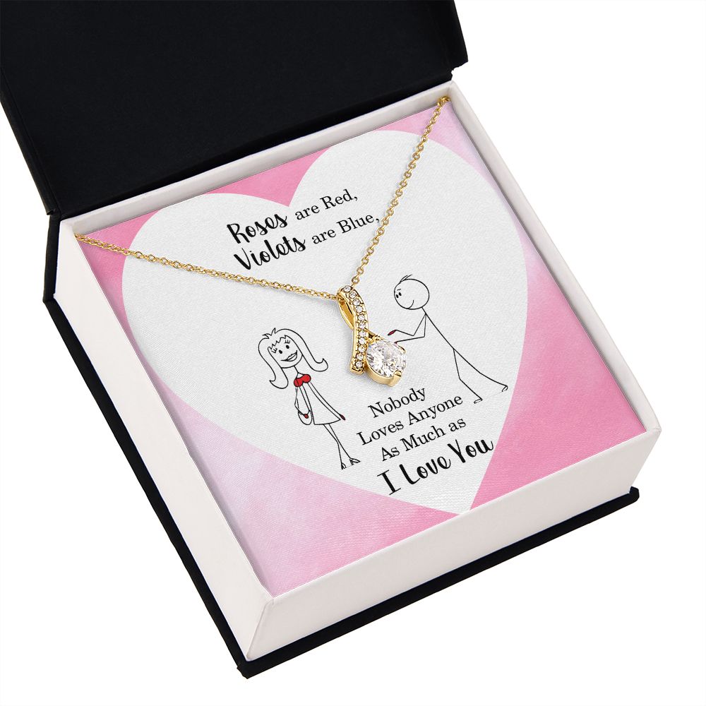 Roses are Red Alluring Ribbon Necklace Message Card-Express Your Love Gifts