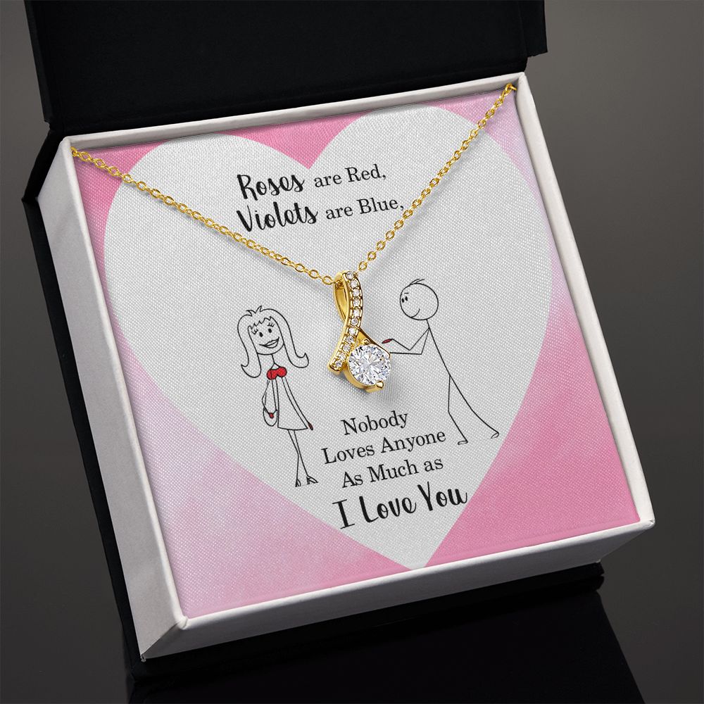 Roses are Red Alluring Ribbon Necklace Message Card-Express Your Love Gifts