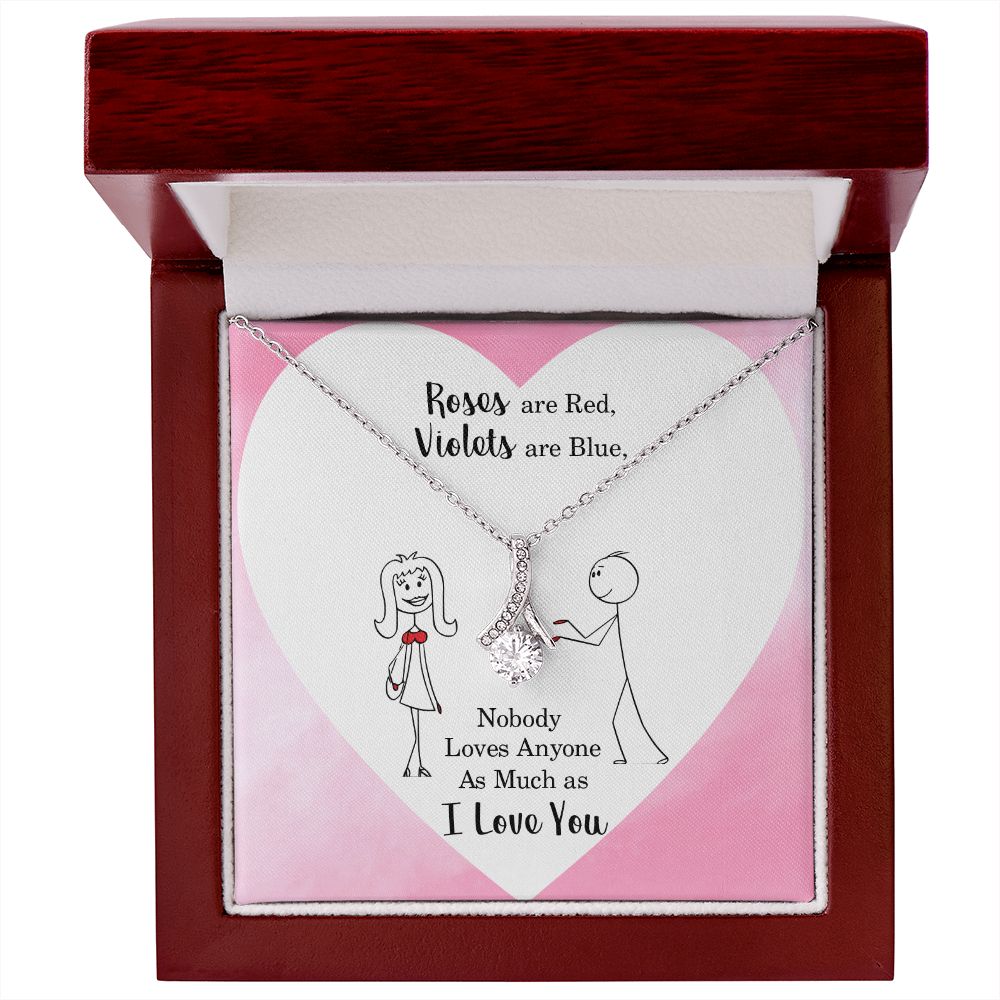 Roses are Red Alluring Ribbon Necklace Message Card-Express Your Love Gifts
