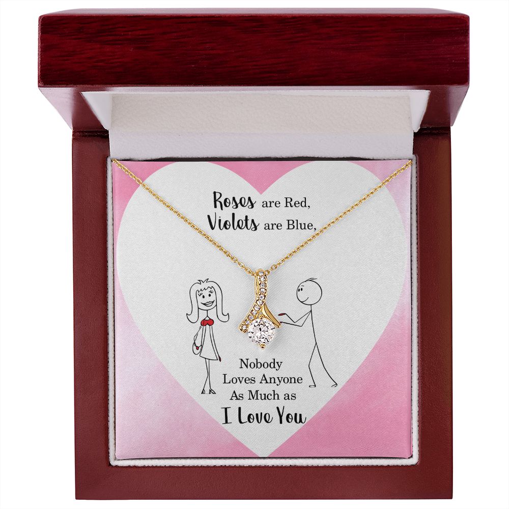 Roses are Red Alluring Ribbon Necklace Message Card-Express Your Love Gifts