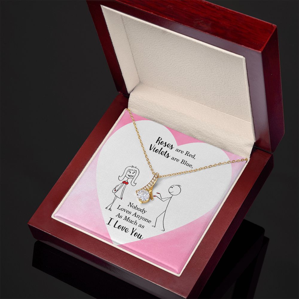 Roses are Red Alluring Ribbon Necklace Message Card-Express Your Love Gifts