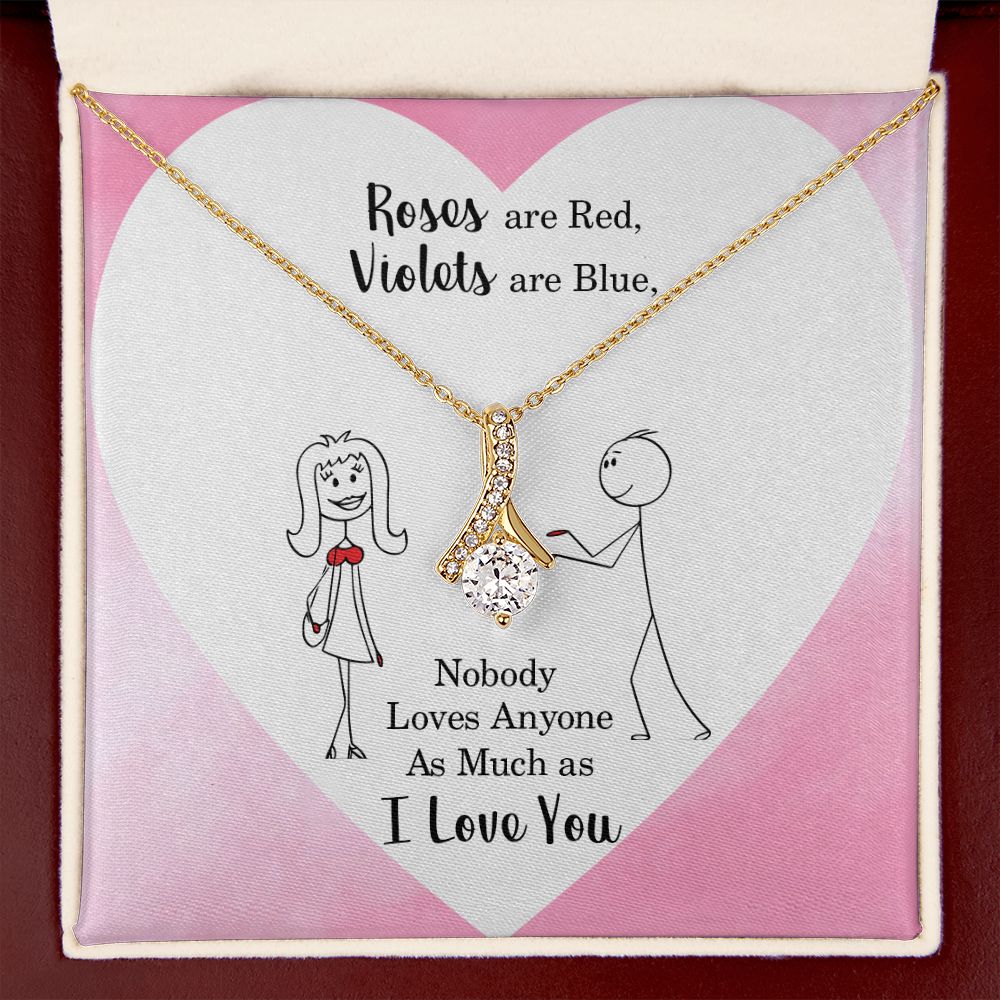 Roses are Red Alluring Ribbon Necklace Message Card-Express Your Love Gifts