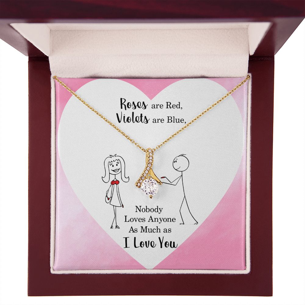 Roses are Red Alluring Ribbon Necklace Message Card-Express Your Love Gifts