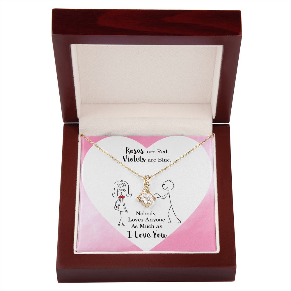 Roses are Red Alluring Ribbon Necklace Message Card-Express Your Love Gifts