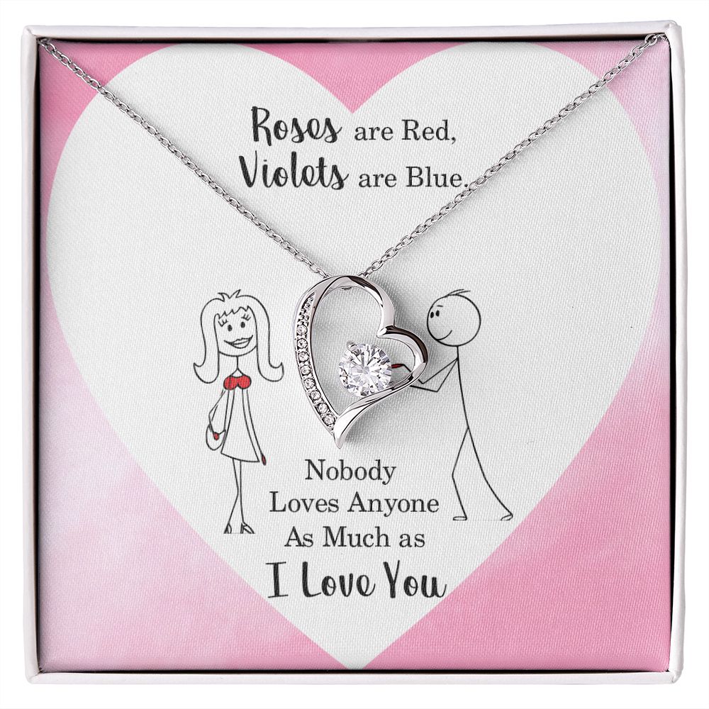 Roses are Red Forever Necklace w Message Card-Express Your Love Gifts