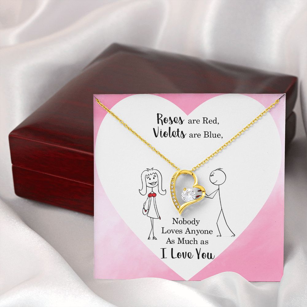 Roses are Red Forever Necklace w Message Card-Express Your Love Gifts